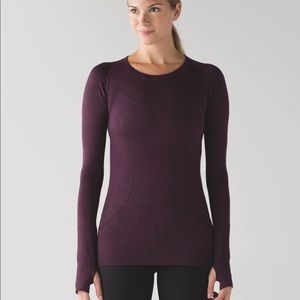 Lululemon maroon swiftly long sleeve sz 6 EUC